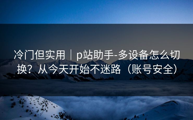 冷门但实用｜p站助手-多设备怎么切换？从今天开始不迷路（账号安全）